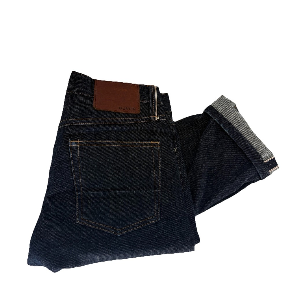Gustin Selvedge Denim Jeans Raw Selvedge Skinny Fit Button Fly USA Men 30x30